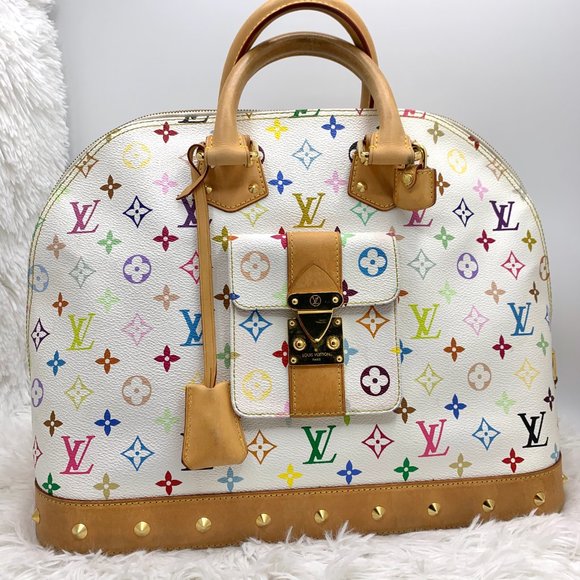 ❌SOLD❌Louis Vuitton White Multicolore Alma GM bag - Picture 2 of 12